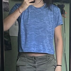 purple camo workout top